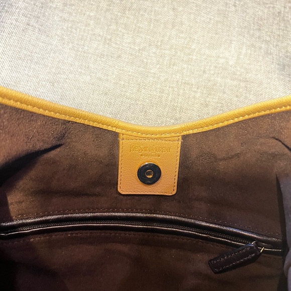 YSL Yves Saint Laurent Beige Leather St. Tropez Hobo Purse - Picture 9 of 12